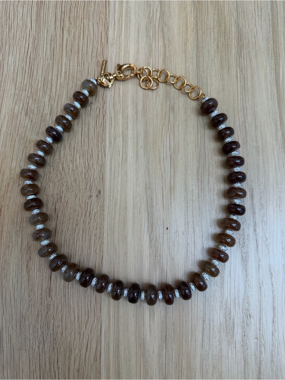 Lele Sadoughi Brown Glass Bead Necklace